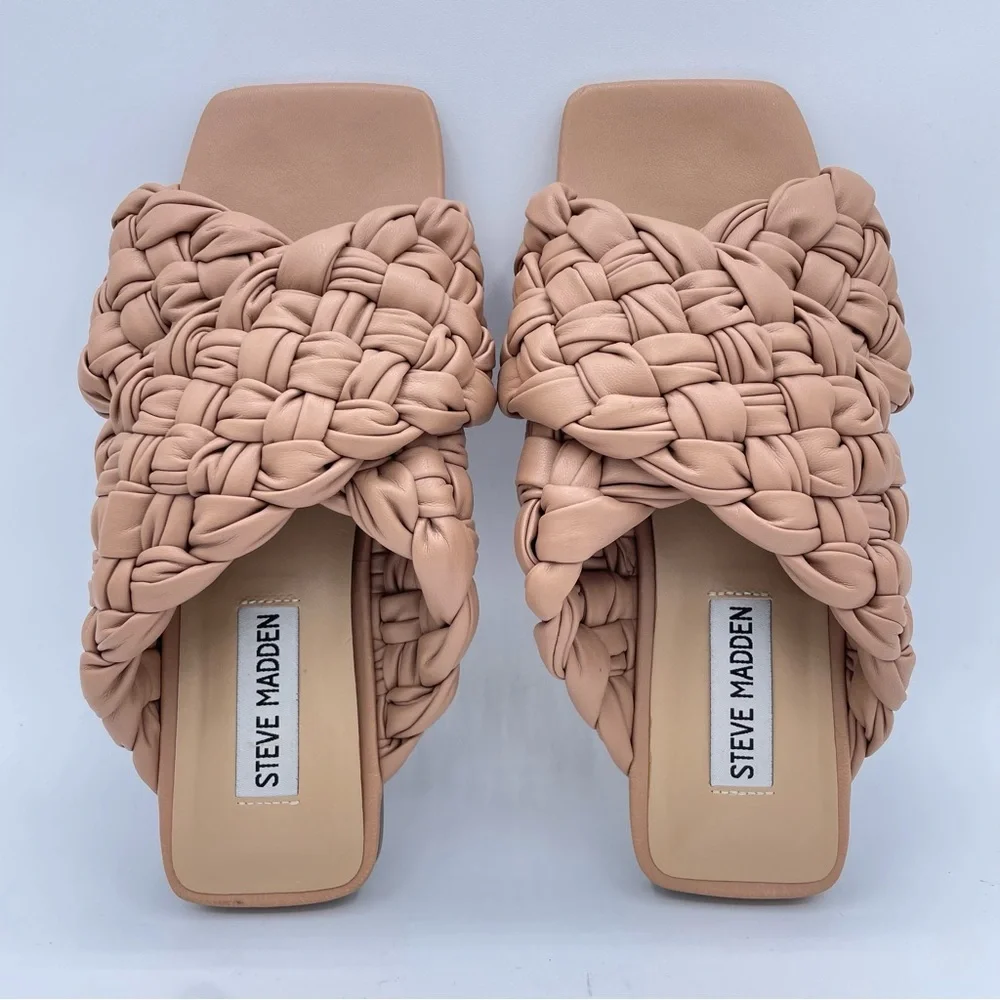 Steve Madden Marina Braided Sandals 6 Tan
